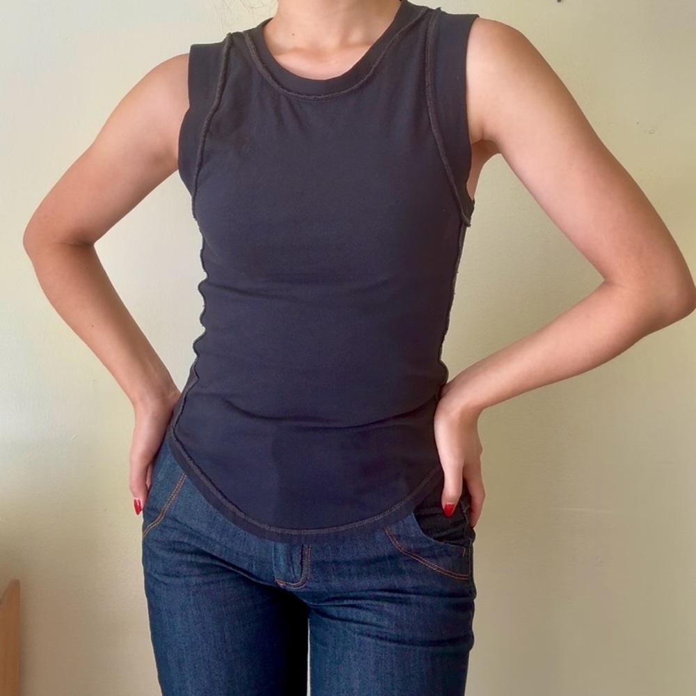 FREE PEOPLE : Black Tank Top